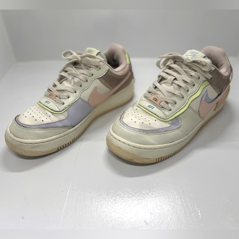 Nike Air Force 1 Shadow Pale Ivory Multi Women’s 8.5 Pastel AF1 Sneakers - Picture 2 of 14